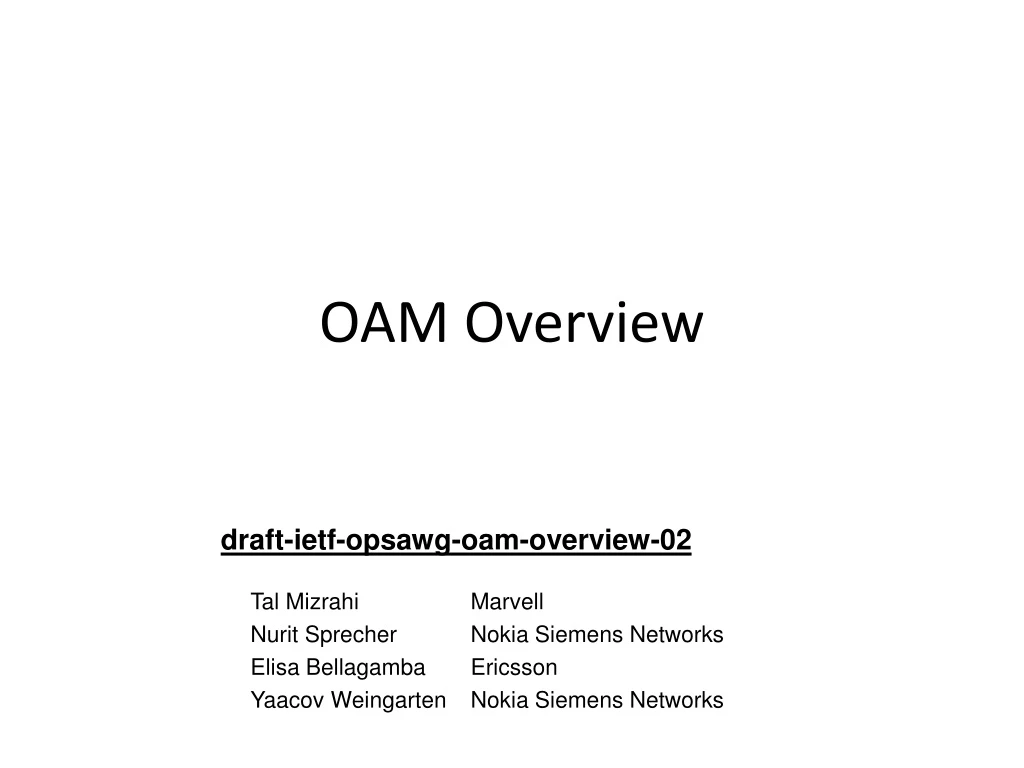 oam overview