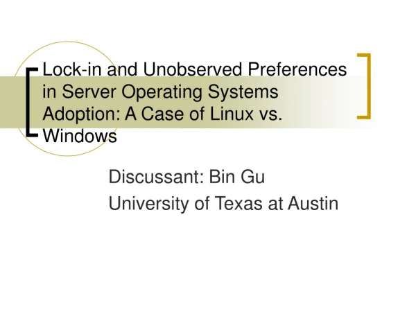 Discussant: Bin Gu University of Texas at Austin