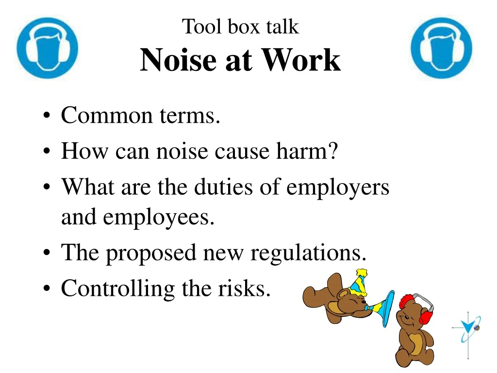 tool box talk noise at work