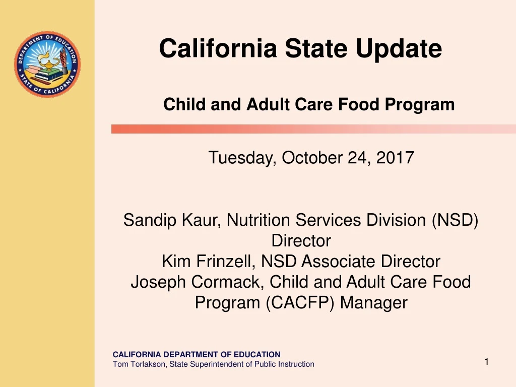 california state update