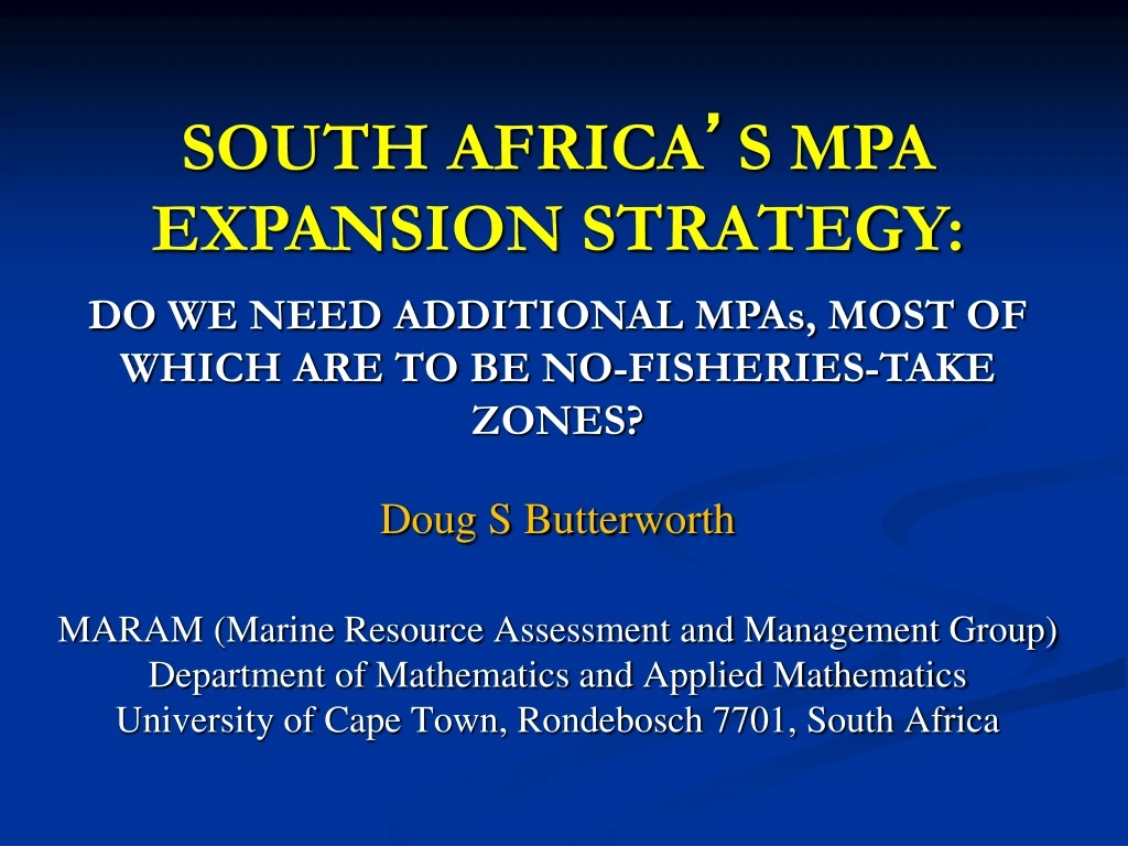 south africa s mpa expansion strategy do we need