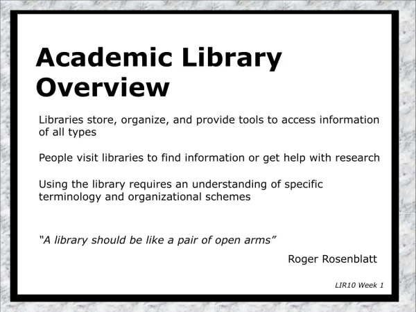 Academic Library Overview
