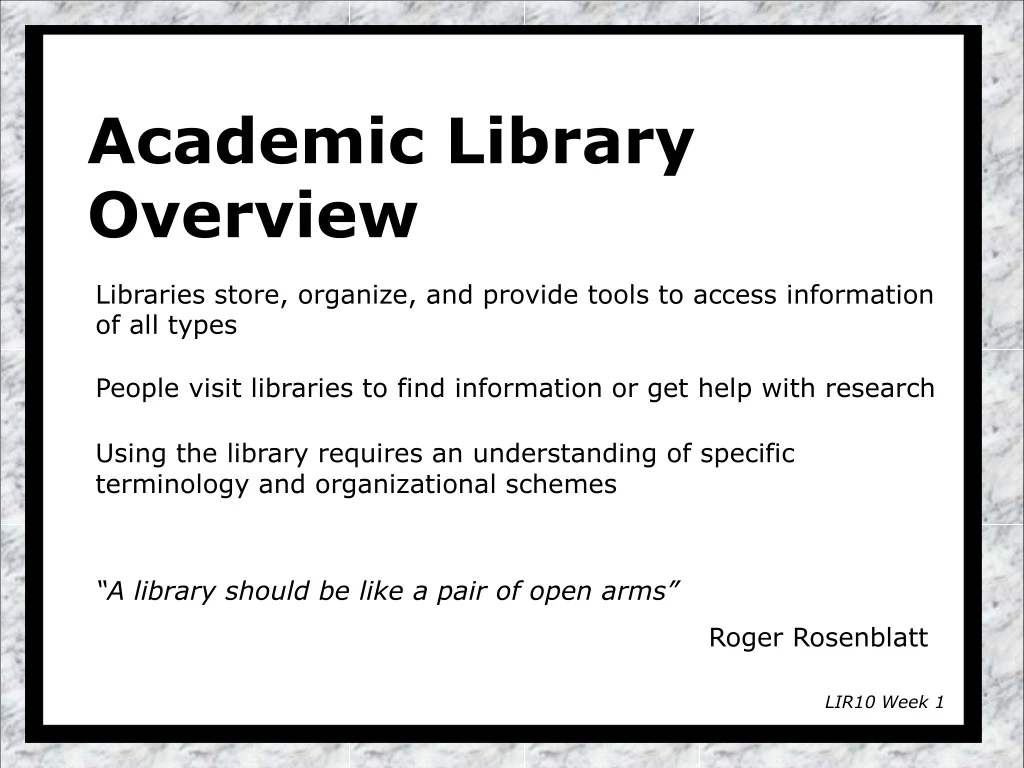 academic library overview