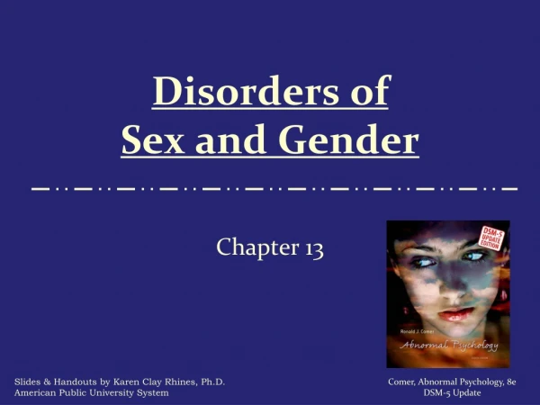 Disorders of  Sex and Gender