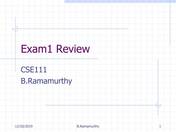 Exam1 Review