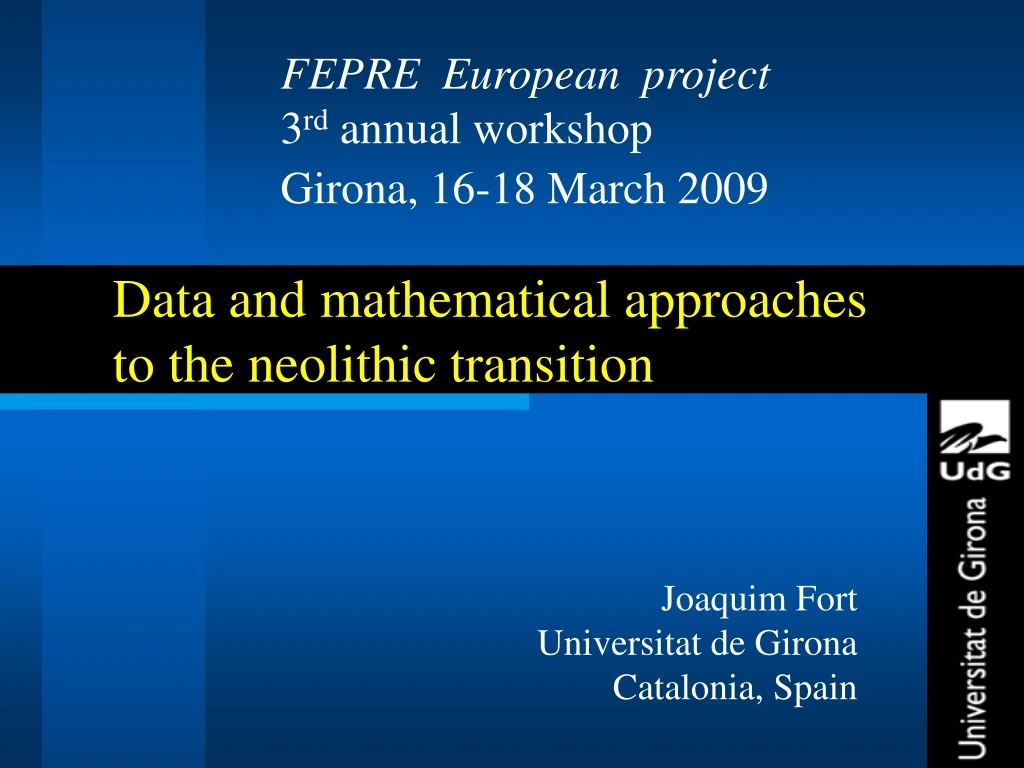 data and mathematical approaches to the neolithic transition