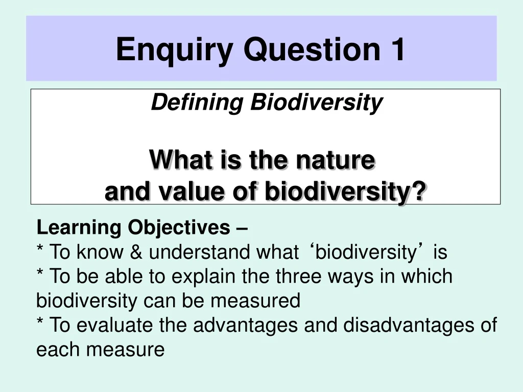 enquiry question 1