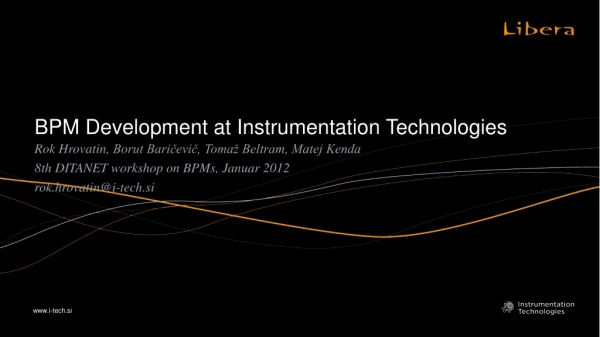 BPM  Development at Instrumentation Technologies
