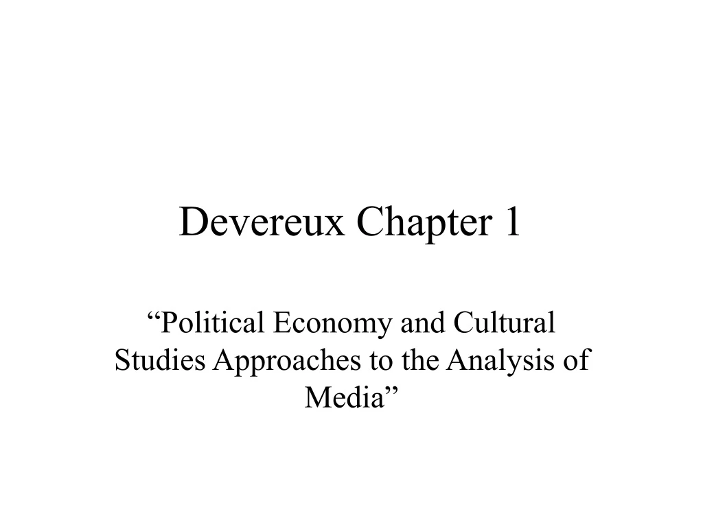 devereux chapter 1