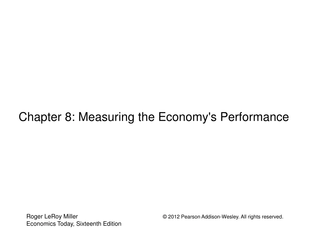 chapter 8 measuring the economy s performance
