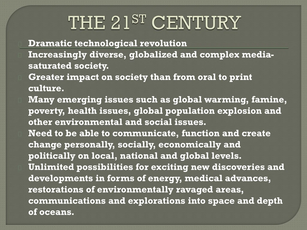 the 21 st century