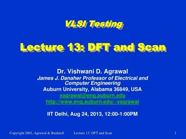 VLSI Testing Lecture 13: DFT and Scan