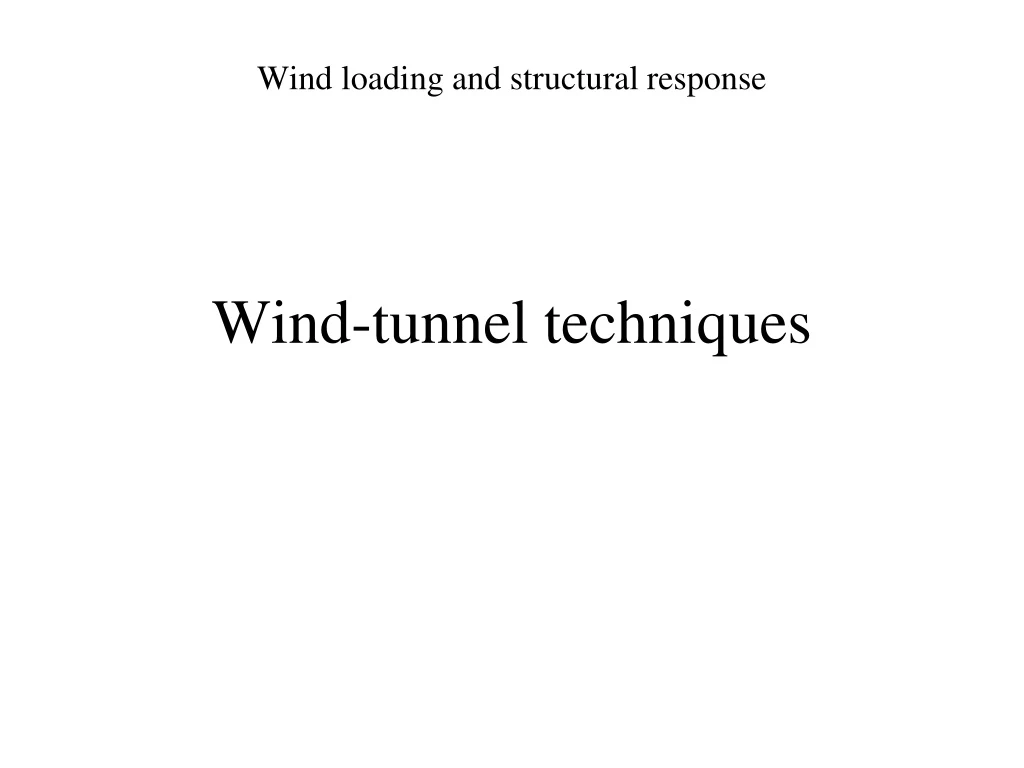 wind tunnel techniques