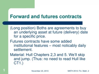 Forward and futures contracts