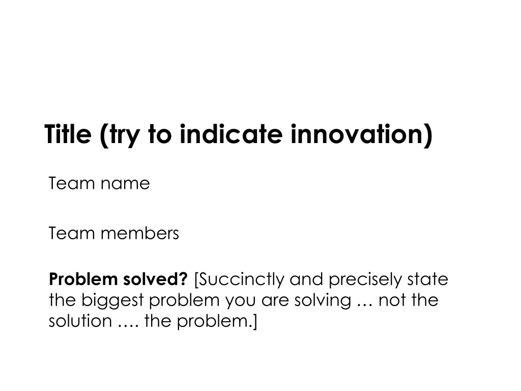 title try to indicate innovation