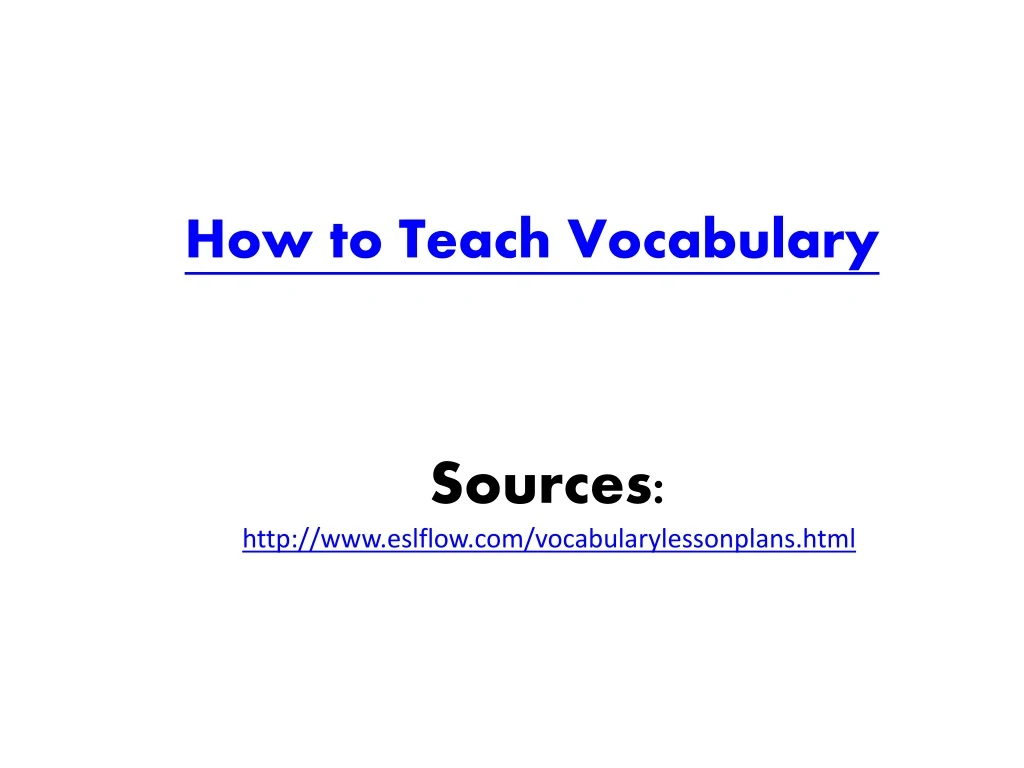 how to teach vocabulary