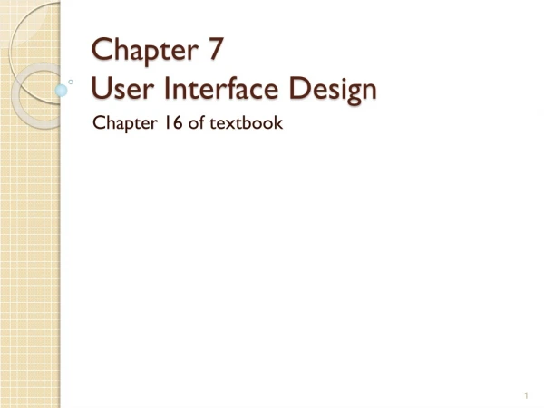 Chapter  7 User Interface Design