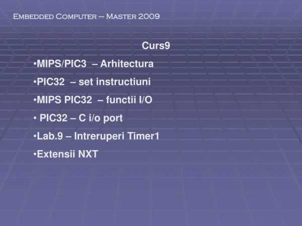 Embedded Computer – Master 2009