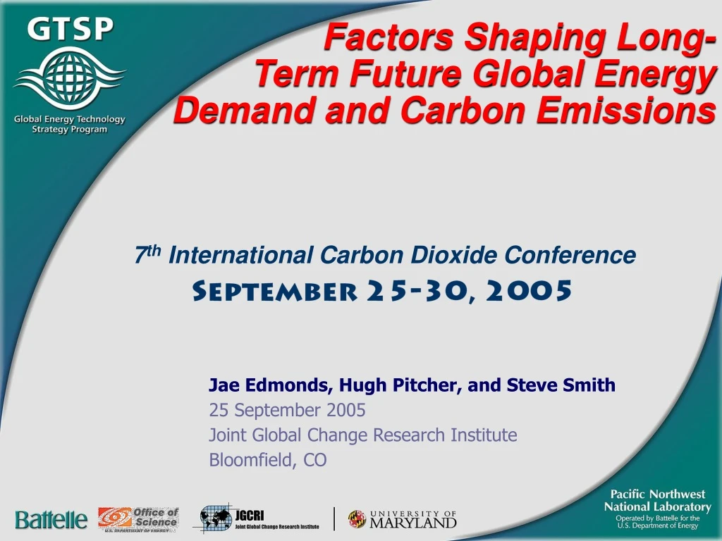 factors shaping long term future global energy demand and carbon emissions