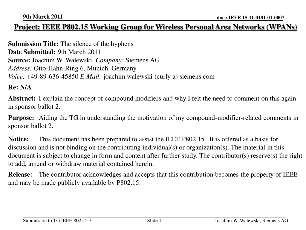 project ieee p802 15 working group for wireless