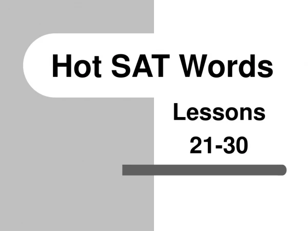 Hot SAT Words