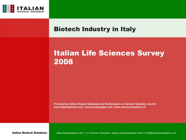 Biotech Industry in Italy