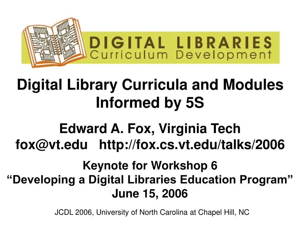 digital library curricula and modules informed