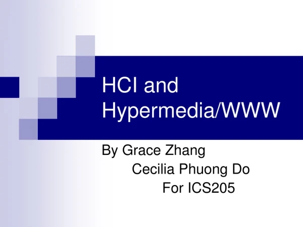 HCI and Hypermedia/WWW