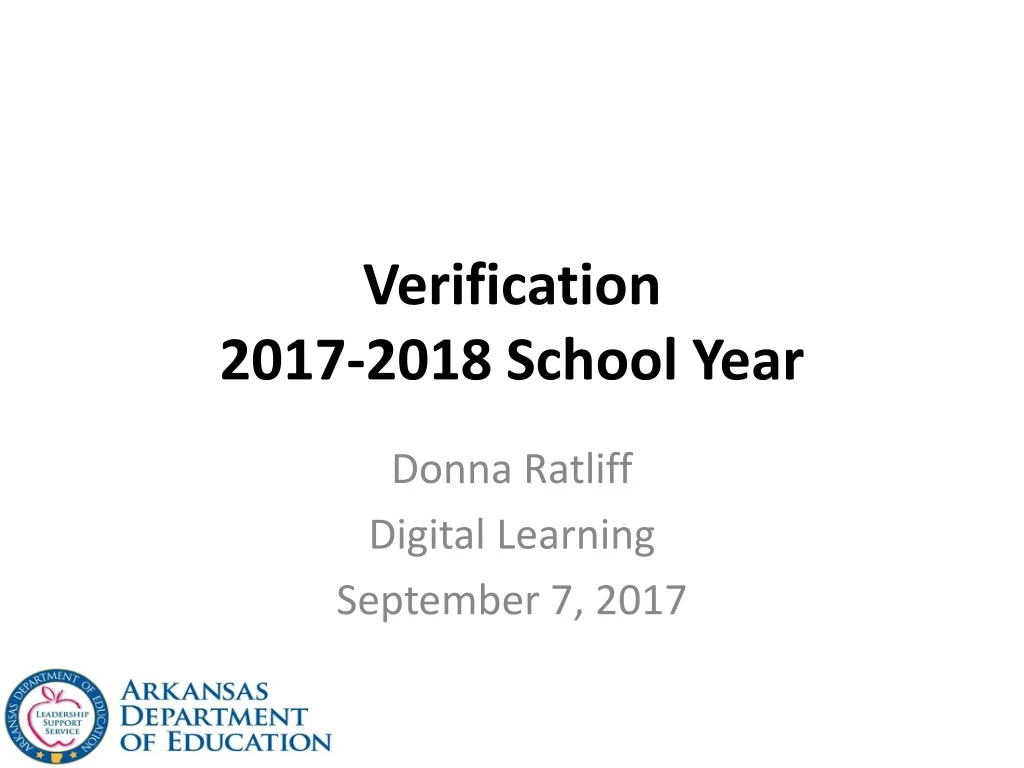 verification 2017 2018 school year