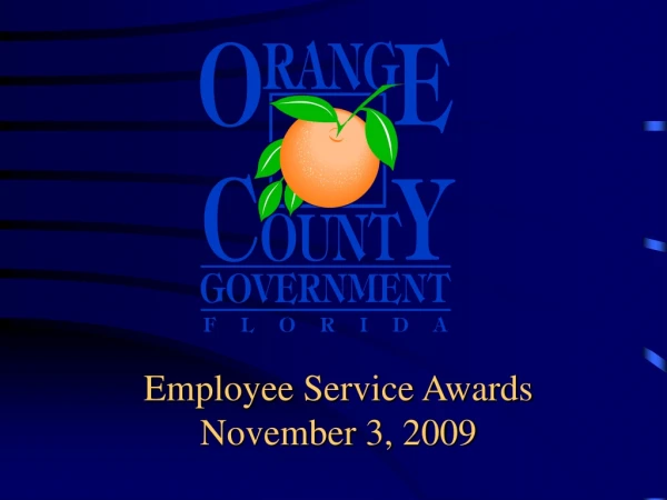 Employee Service Awards November 3, 2009