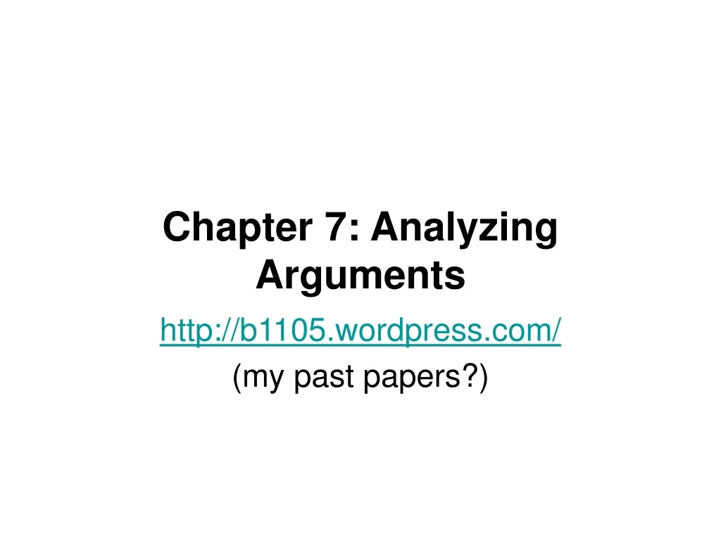 chapter 7 analyzing arguments