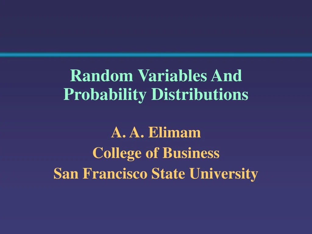 random variables and probability distributions