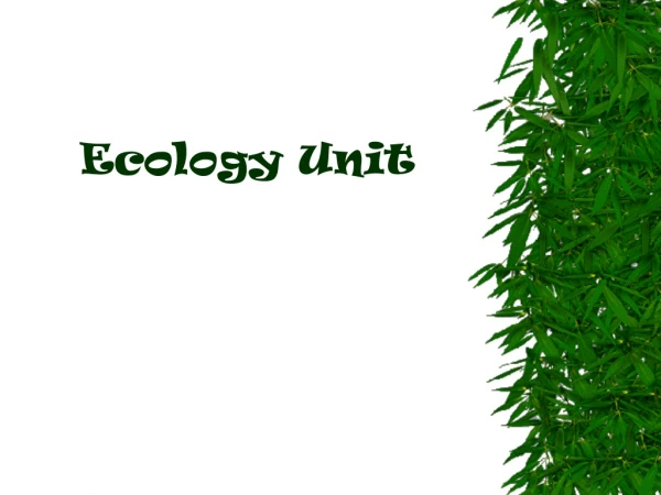 Ecology Unit