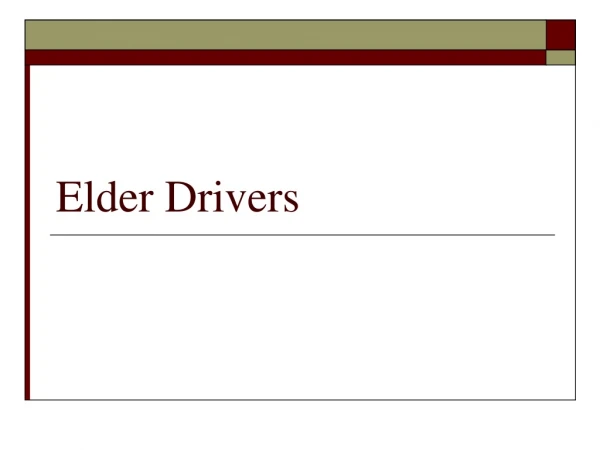 Elder Drivers