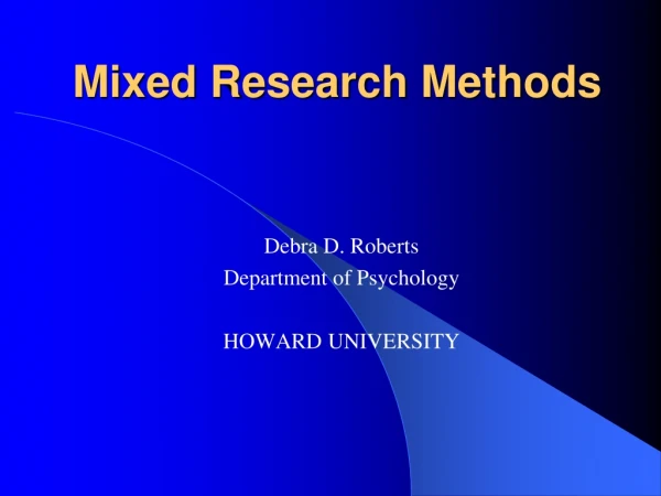 Mixed Research Methods
