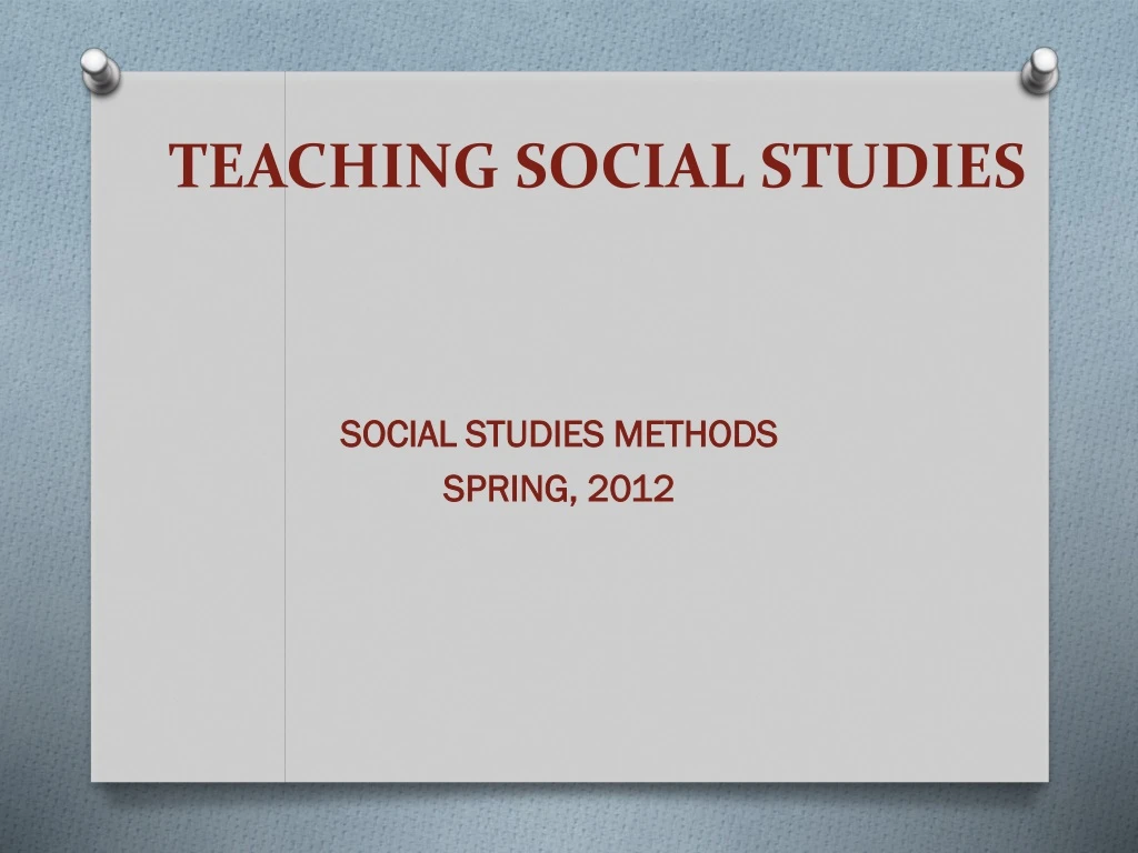 teaching social studies