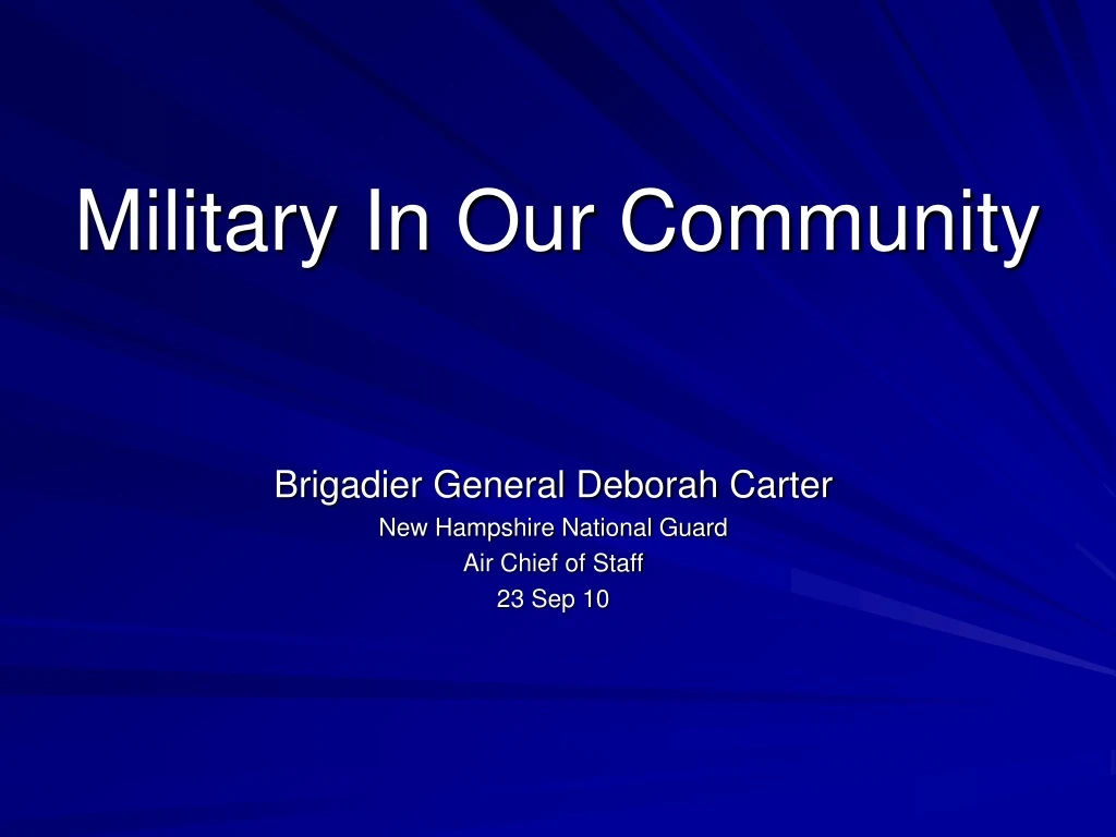 military in our community