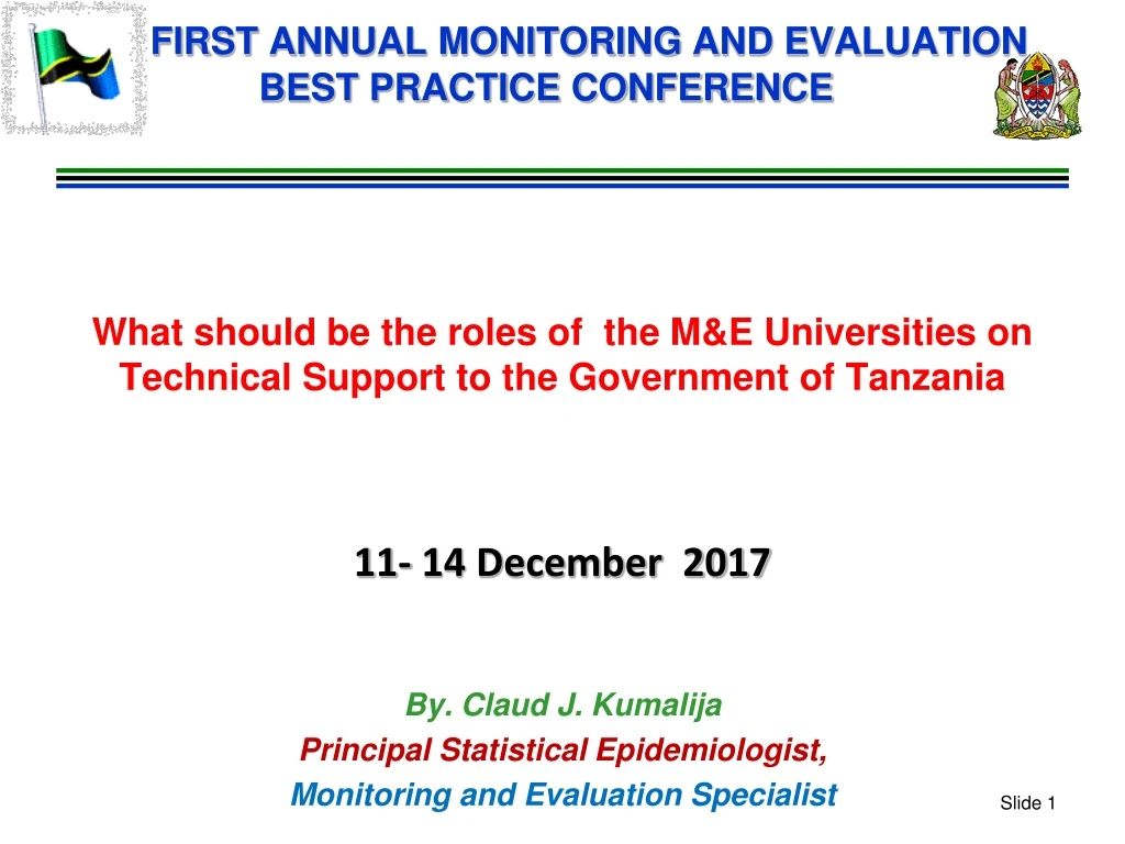 first annual monitoring and evaluation best practice conference