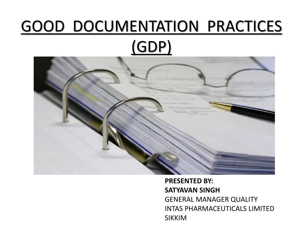 good documentation practices gdp