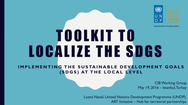 Toolkit To  Localize the SDGs