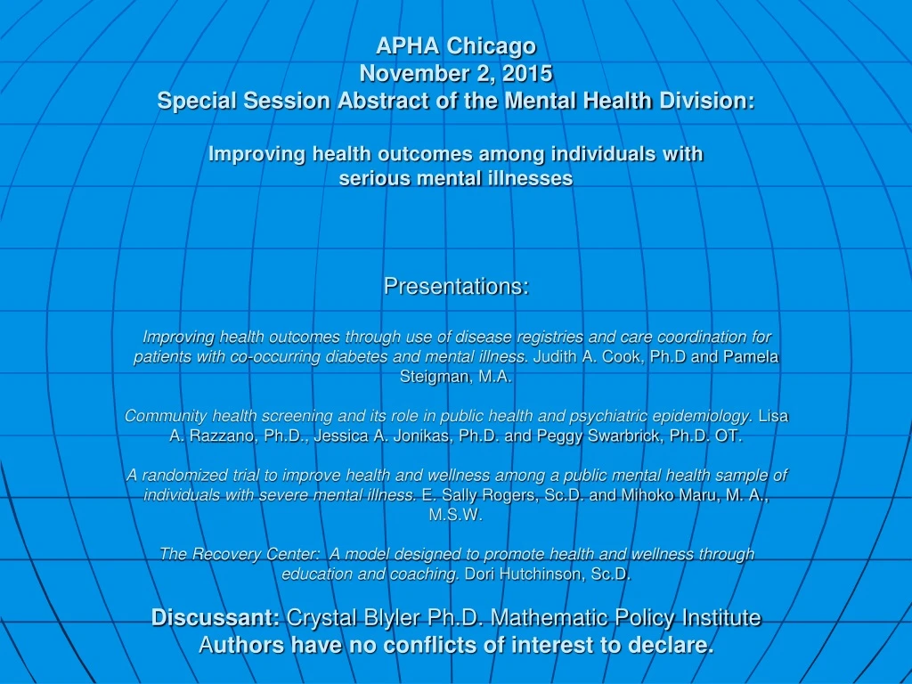 apha chicago november 2 2015 special session