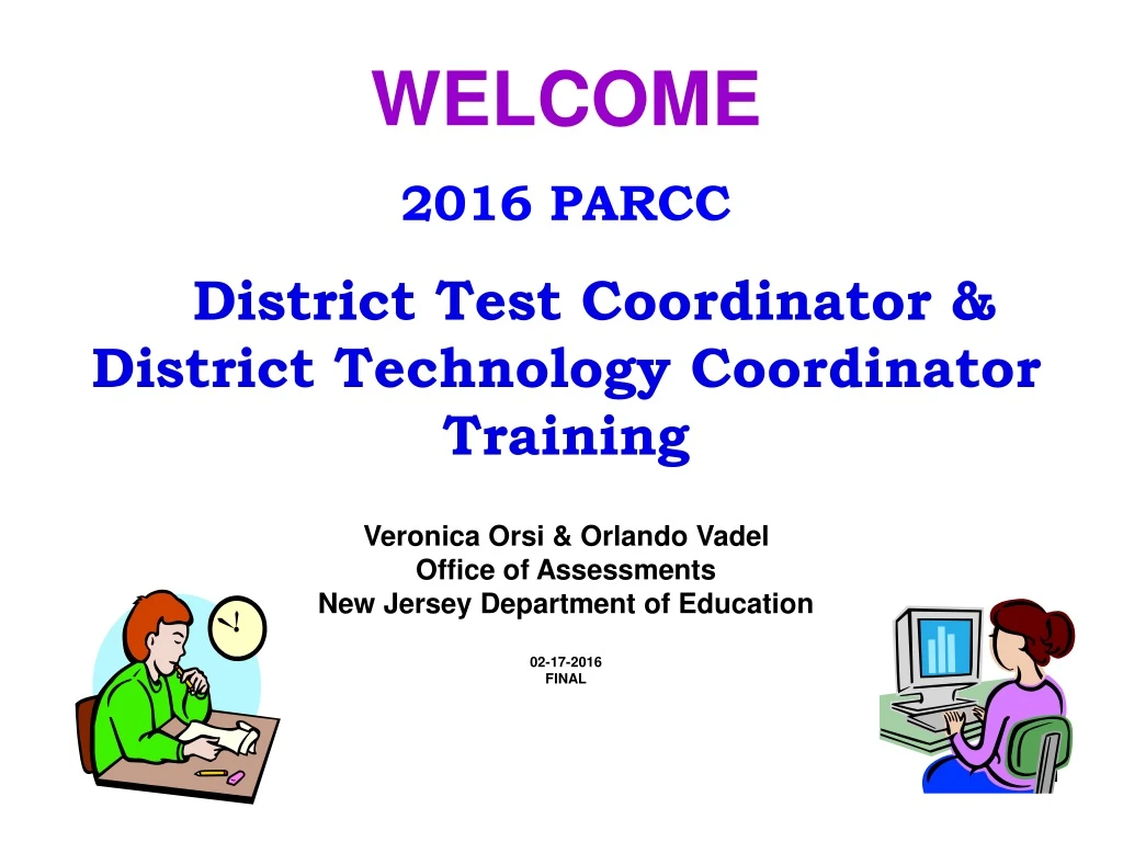 welcome 2016 parcc district test coordinator