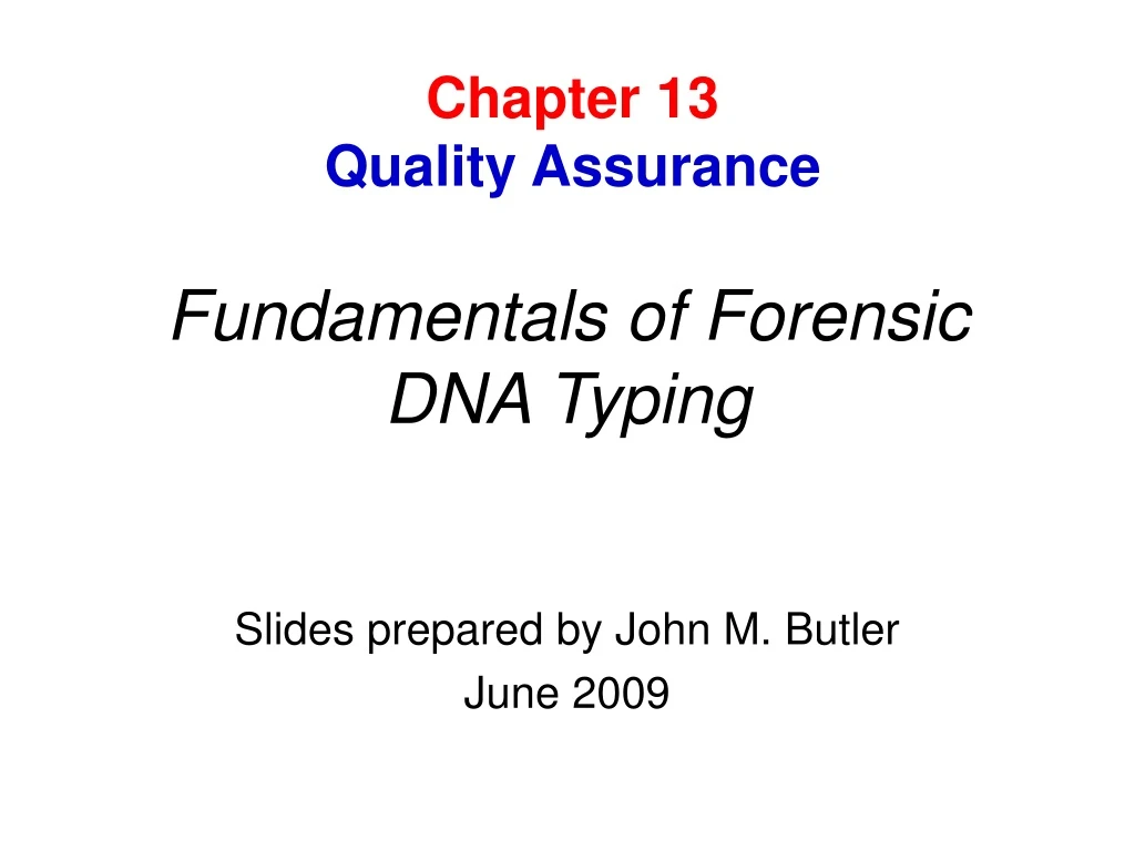 fundamentals of forensic dna typing
