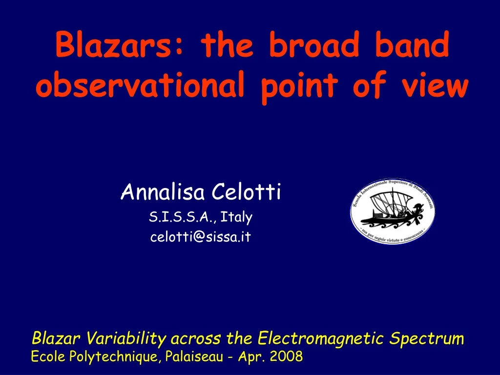 blazars the broad band observational point of view