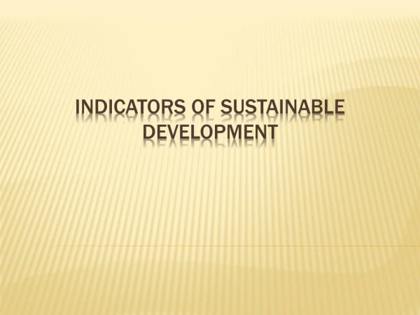 indicators of sustainable development
