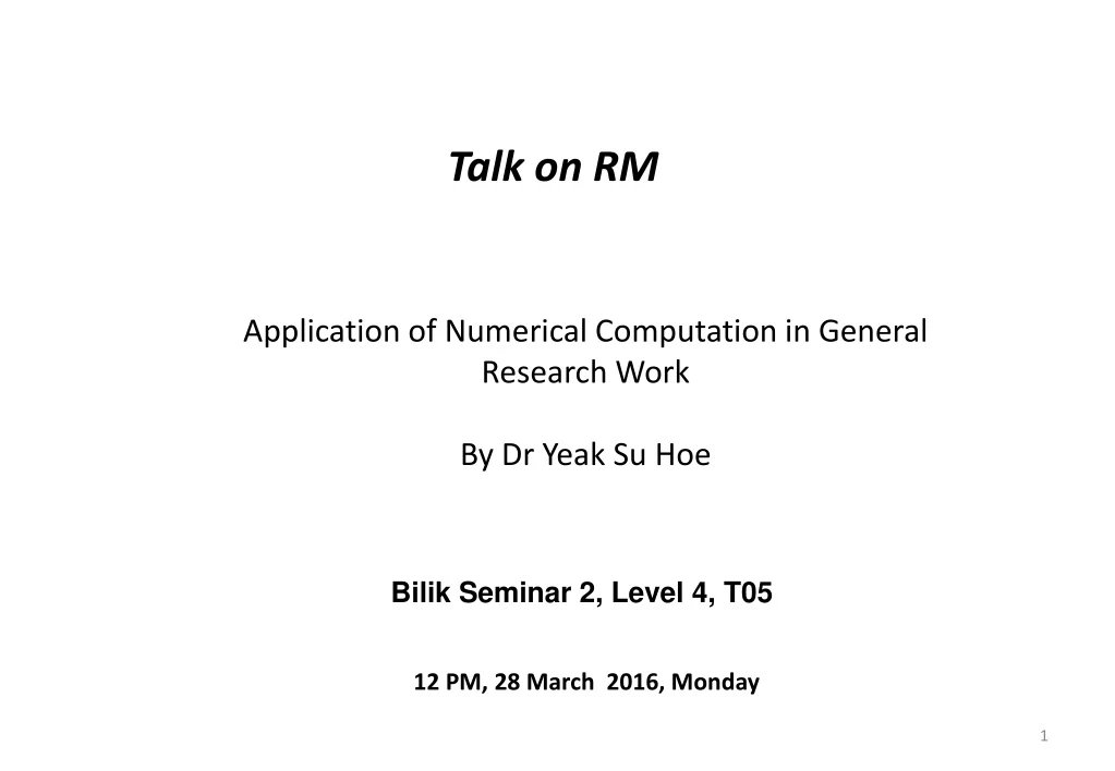 talk on rm