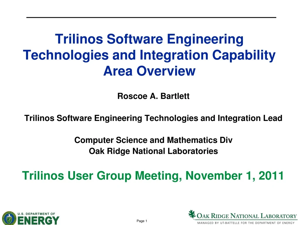 trilinos software engineering technologies and integration capability area overview