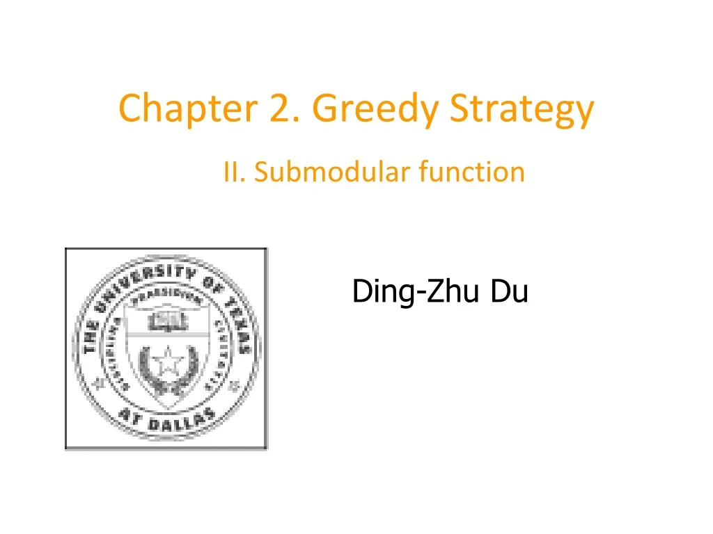 chapter 2 greedy strategy