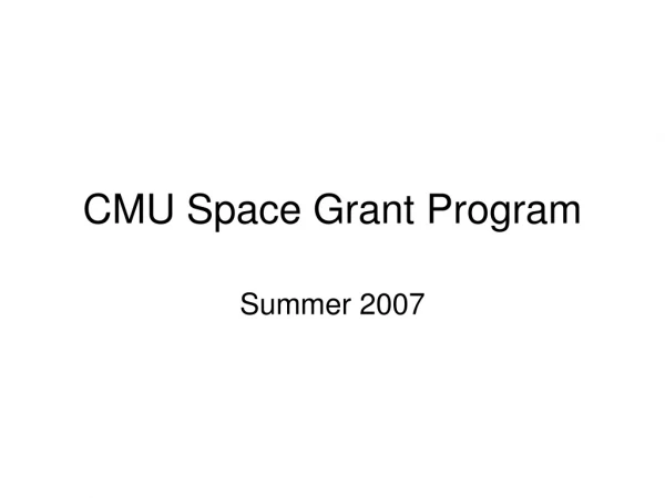 CMU Space Grant Program