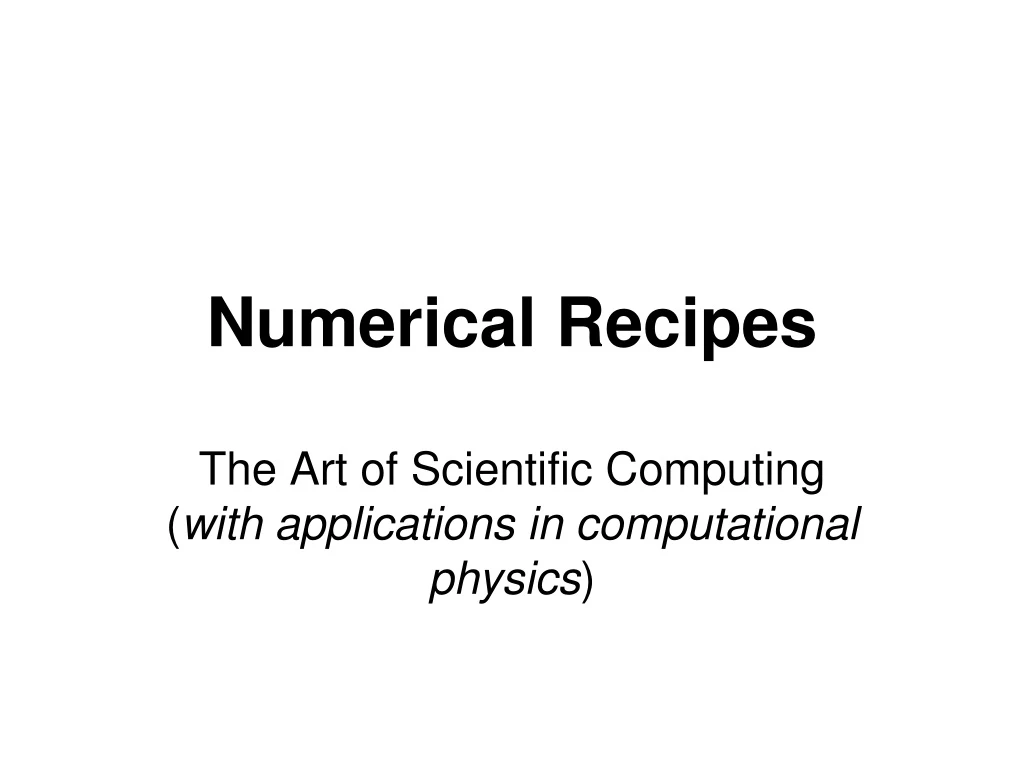 numerical recipes
